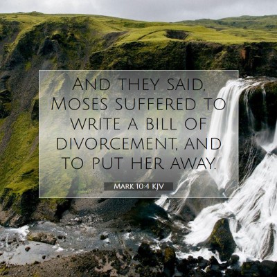 Picture 07 - Mark 10:4 KJV - And they said, Moses suffered to write a bill of - Bible Verse Picture