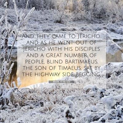 Picture 07 - Mark 10:46 KJV - And they came to Jericho: and as he went out of - Bible Verse Picture