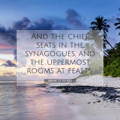 Picture 07 - Mark 12:39 KJV - And the chief seats in the synagogues, and the - Bible Verse Picture