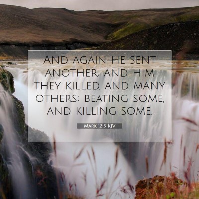 Picture 07 - Mark 12:5 KJV - And again he sent another; and him they killed, - Bible Verse Picture