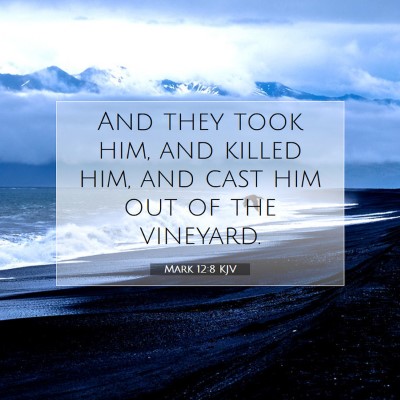 Picture 07 - Mark 12:8 KJV - And they took him, and killed him, and cast him - Bible Verse Picture