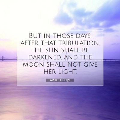 Picture 07 - Mark 13:24 KJV - But in those days, after that tribulation, the - Bible Verse Picture