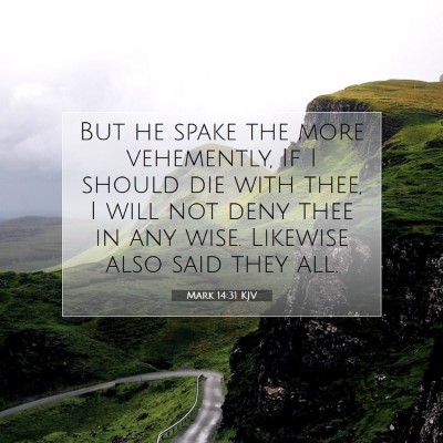 Picture 07 - Mark 14:31 KJV - But he spake the more vehemently, If I should die - Bible Verse Picture