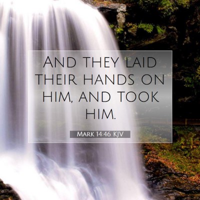 Picture 07 - Mark 14:46 KJV - And they laid their hands on him, and took - Bible Verse Picture