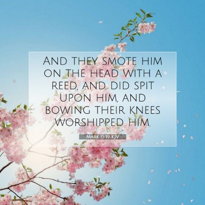 Picture 07 - Mark 15:19 KJV - And they smote him on the head with a reed, and - Bible Verse Picture