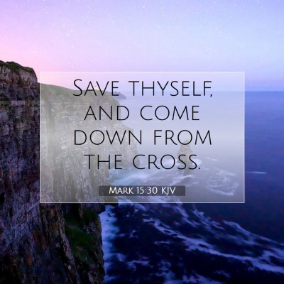 Picture 07 - Mark 15:30 KJV - Save thyself, and come down from the - Bible Verse Picture