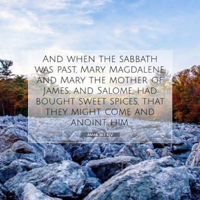 Picture 07 - Mark 16:1 KJV - And when the sabbath was past, Mary Magdalene, - Bible Verse Picture