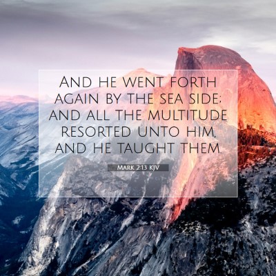 Picture 07 - Mark 2:13 KJV - And he went forth again by the sea side; and all - Bible Verse Picture