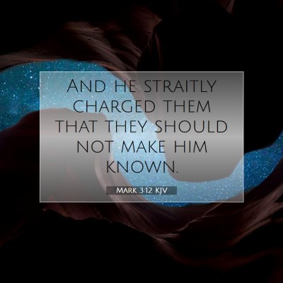 Picture 07 - Mark 3:12 KJV - And he straitly charged them that they should not - Bible Verse Picture