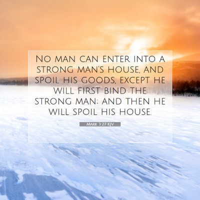 Picture 07 - Mark 3:27 KJV - No man can enter into a strong man's house, and - Bible Verse Picture