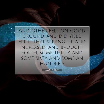 Picture 07 - Mark 4:8 KJV - And other fell on good ground, and did yield - Bible Verse Picture