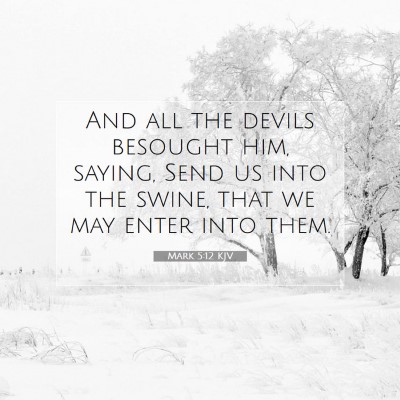 Picture 07 - Mark 5:12 KJV - And all the devils besought him, saying, Send us - Bible Verse Picture