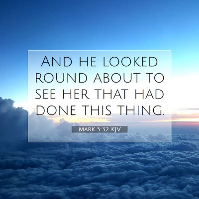 Picture 07 - Mark 5:32 KJV - And he looked round about to see her that had - Bible Verse Picture