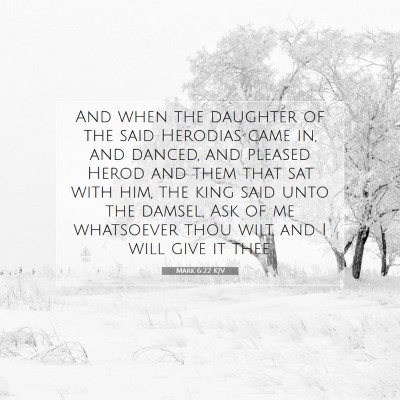 Picture 07 - Mark 6:22 KJV - And when the daughter of the said Herodias came - Bible Verse Picture