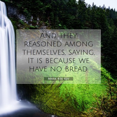 Picture 07 - Mark 8:16 KJV - And they reasoned among themselves, saying, It is - Bible Verse Picture