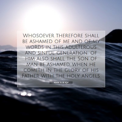 Picture 07 - Mark 8:38 KJV - Whosoever therefore shall be ashamed of me and of - Bible Verse Picture