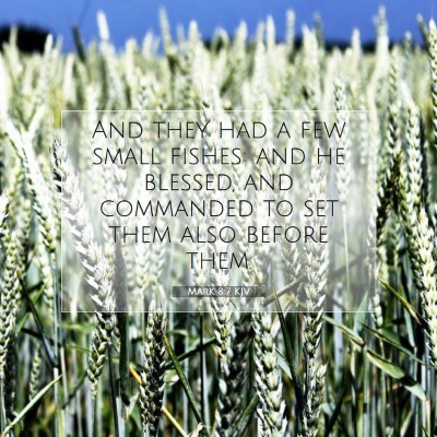 Picture 07 - Mark 8:7 KJV - And they had a few small fishes: and he blessed, - Bible Verse Picture
