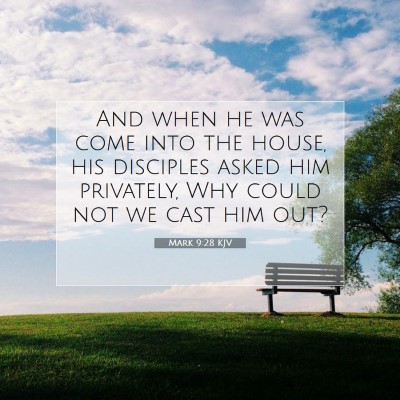Picture 07 - Mark 9:28 KJV - And when he was come into the house, his - Bible Verse Picture