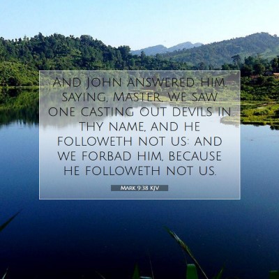Picture 07 - Mark 9:38 KJV - And John answered him, saying, Master, we saw one - Bible Verse Picture