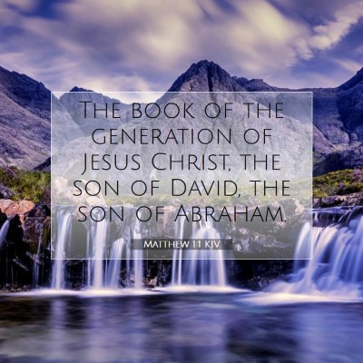 Picture 07 - Matthew 1:1 KJV - The book of the generation of Jesus Christ, the - Bible Verse Picture