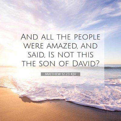Picture 07 - Matthew 12:23 KJV - And all the people were amazed, and said, Is not - Bible Verse Picture