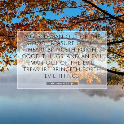 Picture 07 - Matthew 12:35 KJV - A good man out of the good treasure of the heart - Bible Verse Picture
