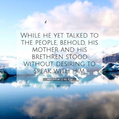 Picture 07 - Matthew 12:46 KJV - While he yet talked to the people, behold, his - Bible Verse Picture