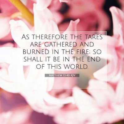 Picture 07 - Matthew 13:40 KJV - As therefore the tares are gathered and burned in - Bible Verse Picture