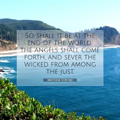 Picture 07 - Matthew 13:49 KJV - So shall it be at the end of the world: the - Bible Verse Picture
