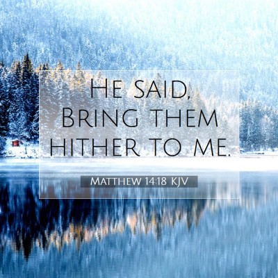 Picture 07 - Matthew 14:18 KJV - He said, Bring them hither to - Bible Verse Picture
