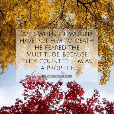 Picture 07 - Matthew 14:5 KJV - And when he would have put him to death, he - Bible Verse Picture