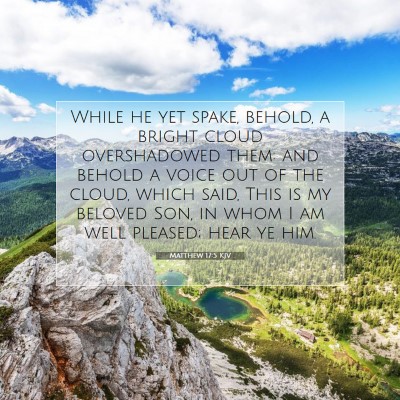 Picture 07 - Matthew 17:5 KJV - While he yet spake, behold, a bright cloud - Bible Verse Picture