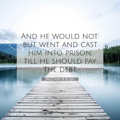 Picture 07 - Matthew 18:30 KJV - And he would not: but went and cast him into - Bible Verse Picture
