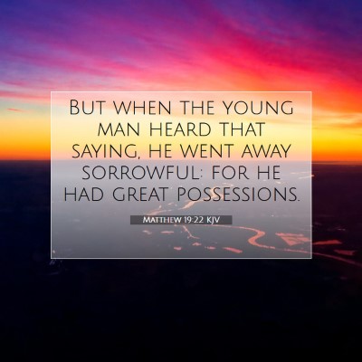 Picture 07 - Matthew 19:22 KJV - But when the young man heard that saying, he went - Bible Verse Picture