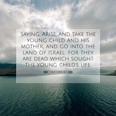 Picture 07 - Matthew 2:20 KJV - Saying, Arise, and take the young child and his - Bible Verse Picture
