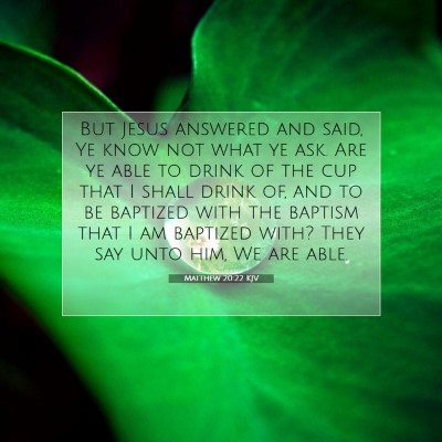 Picture 07 - Matthew 20:22 KJV - But Jesus answered and said, Ye know not what ye - Bible Verse Picture