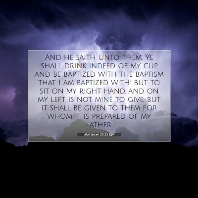 Picture 07 - Matthew 20:23 KJV - And he saith unto them, Ye shall drink indeed of - Bible Verse Picture