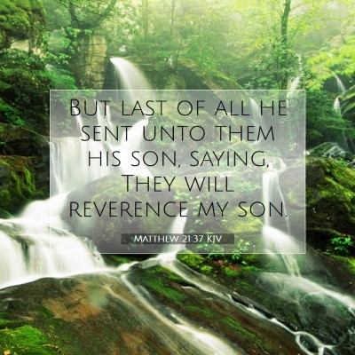 Picture 07 - Matthew 21:37 KJV - But last of all he sent unto them his son, - Bible Verse Picture