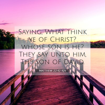 Picture 07 - Matthew 22:42 KJV - Saying, What think ye of Christ? whose son is he? - Bible Verse Picture