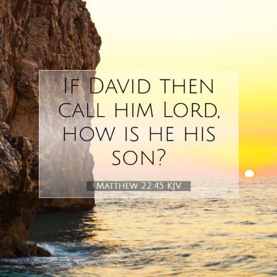 Picture 07 - Matthew 22:45 KJV - If David then call him Lord, how is he his - Bible Verse Picture