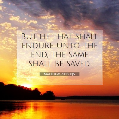 Picture 07 - Matthew 24:13 KJV - But he that shall endure unto the end, the same - Bible Verse Picture