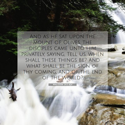Picture 07 - Matthew 24:3 KJV - And as he sat upon the mount of Olives, the - Bible Verse Picture