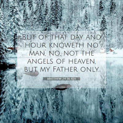 Picture 07 - Matthew 24:36 KJV - But of that day and hour knoweth no man, no, not - Bible Verse Picture