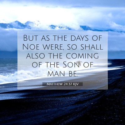 Picture 07 - Matthew 24:37 KJV - But as the days of Noe were, so shall also the - Bible Verse Picture