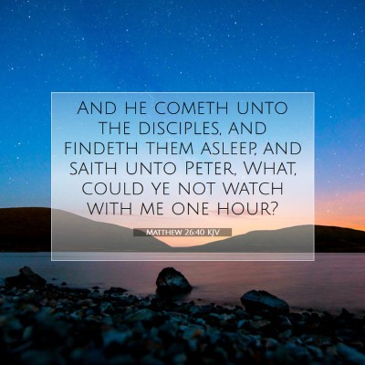 Picture 07 - Matthew 26:40 KJV - And he cometh unto the disciples, and findeth - Bible Verse Picture