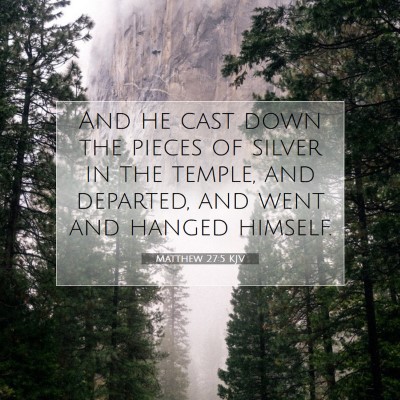 Picture 07 - Matthew 27:5 KJV - And he cast down the pieces of silver in the - Bible Verse Picture