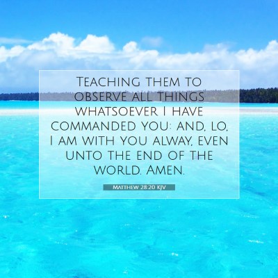 Picture 07 - Matthew 28:20 KJV - Teaching them to observe all things whatsoever I - Bible Verse Picture