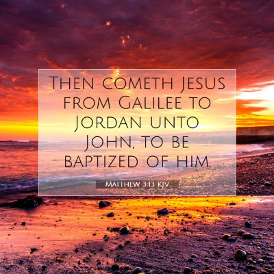 Picture 07 - Matthew 3:13 KJV - Then cometh Jesus from Galilee to Jordan unto - Bible Verse Picture