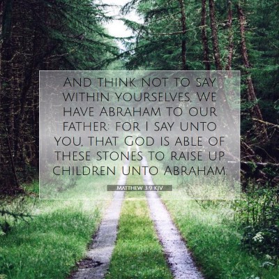 Picture 07 - Matthew 3:9 KJV - And think not to say within yourselves, We have - Bible Verse Picture