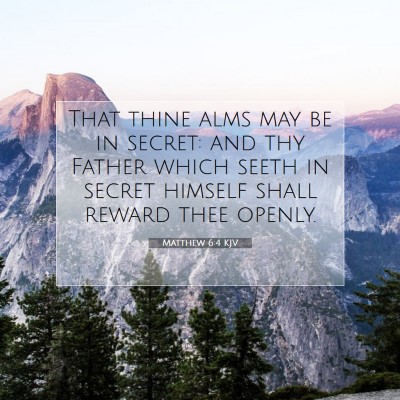 Picture 07 - Matthew 6:4 KJV - That thine alms may be in secret: and thy Father - Bible Verse Picture